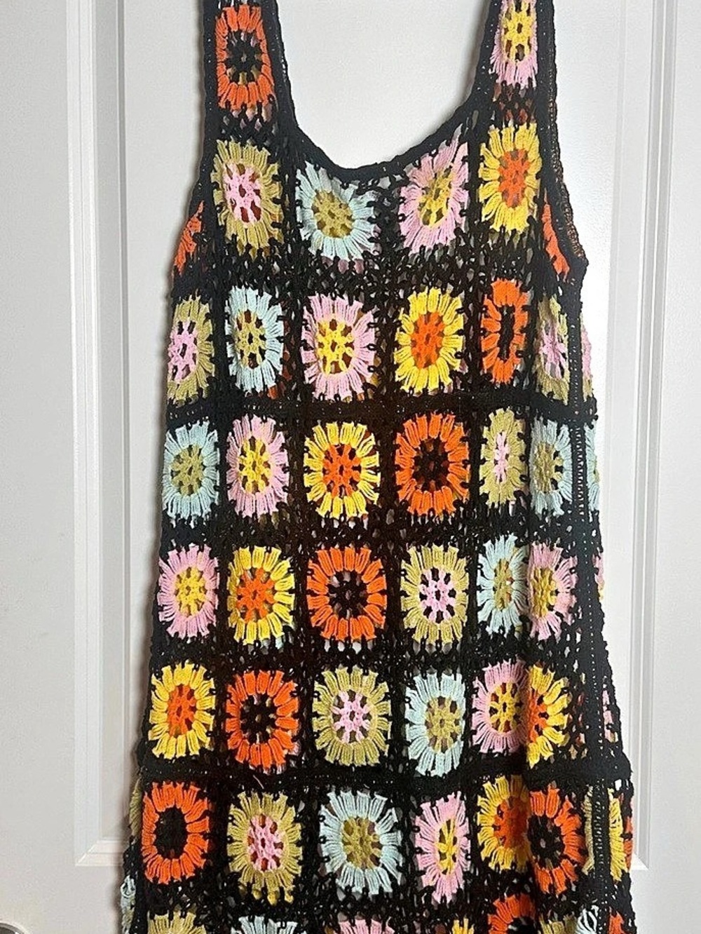 India Boutique Crochet Floral Mini Dress
